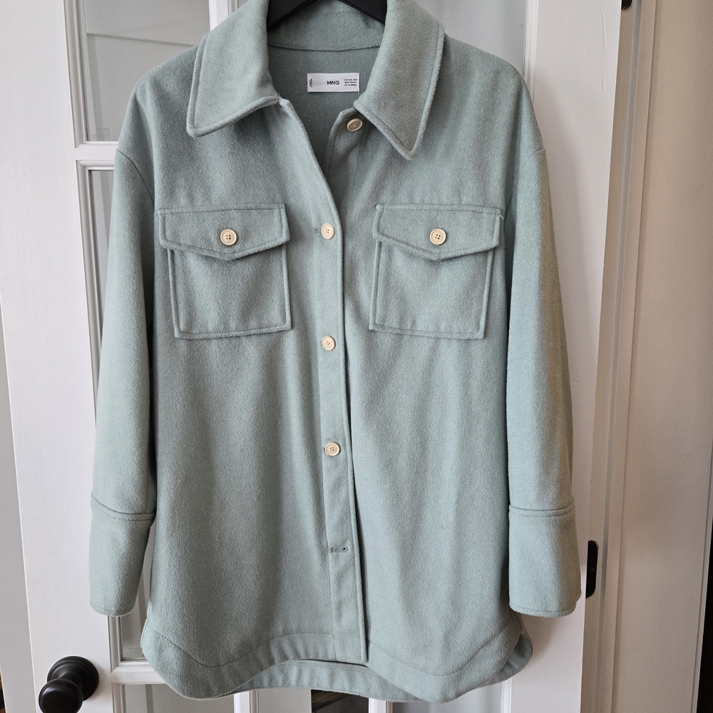 Mango Light Green Utility Jacket